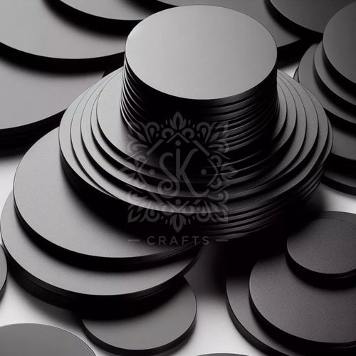 Black Acrylic Discs, Gloss, 3mm
