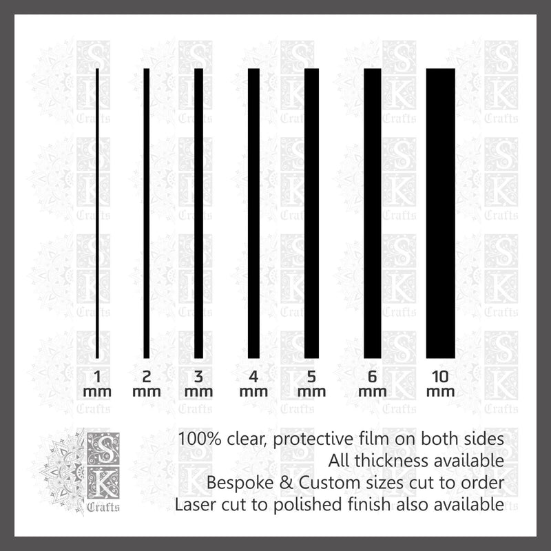 100% Clear Acrylic Perspex Plastic Sheet Msg for Custom Sizes Fast UK Dispatch