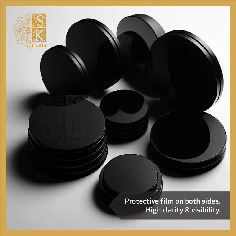 3 mm Black Gloss Laser Cut Acrylic Discs, Contact for Custom Size & Shape