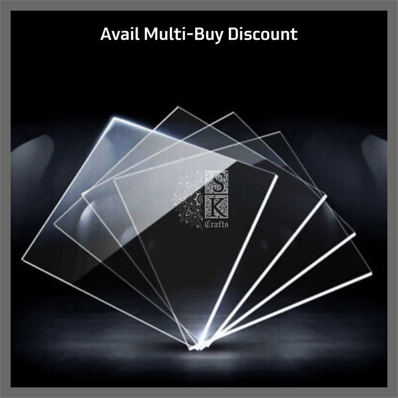 Square Acrylic Perspex Plastic Sheet Panels, 1mm, 2mm, 3mm, 4mm, 6mm, Clear