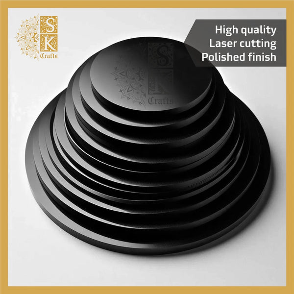 3 mm Black Gloss Laser Cut Acrylic Discs, Contact for Custom Size & Shape