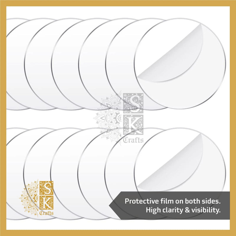1 mm Transparent Clear Laser Cut Acrylic Discs, Contact for Custom Size & Shape