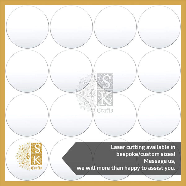 1 mm Transparent Clear Laser Cut Acrylic Discs, Contact for Custom Size & Shape