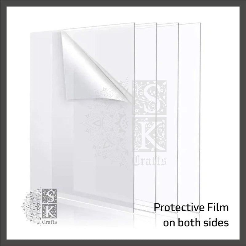 A1 A2 A3 A4 A5 A6 100% Clear Perspex Acrylic Sheet Multipack SAW or LASER CUT