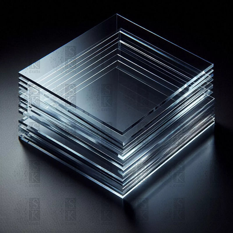 Clear Transparent Rectangular Square Acrylic Perspex Plastic Sheet Cut to Size
