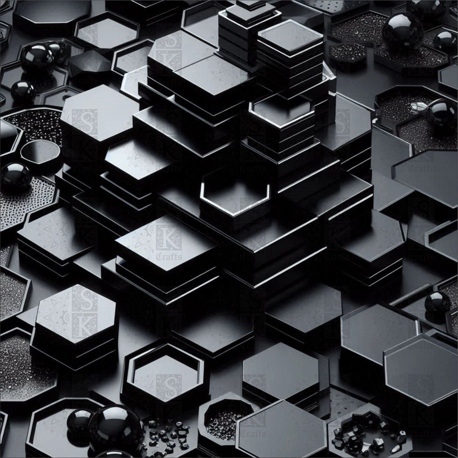 Hexagon, Laser Cut, Black Acrylic, DIY, Occasions, Decor, Order Bespoke