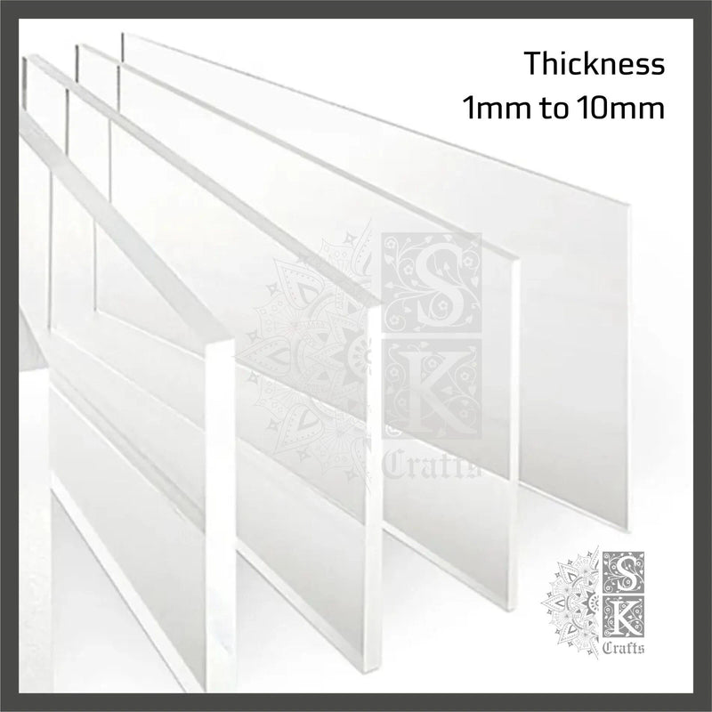 A1 A2 A3 A4 A5 A6 100% Clear Perspex Acrylic Sheet Multipack SAW or LASER CUT