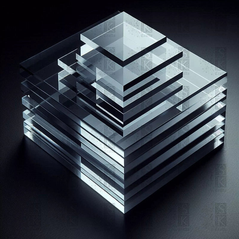 Clear Transparent Rectangular Square Acrylic Perspex Plastic Sheet Cut to Size