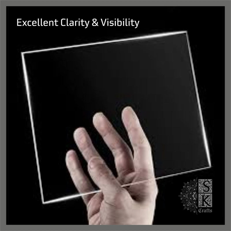 Square Acrylic Perspex Plastic Sheet Panels, 1mm, 2mm, 3mm, 4mm, 6mm, Clear