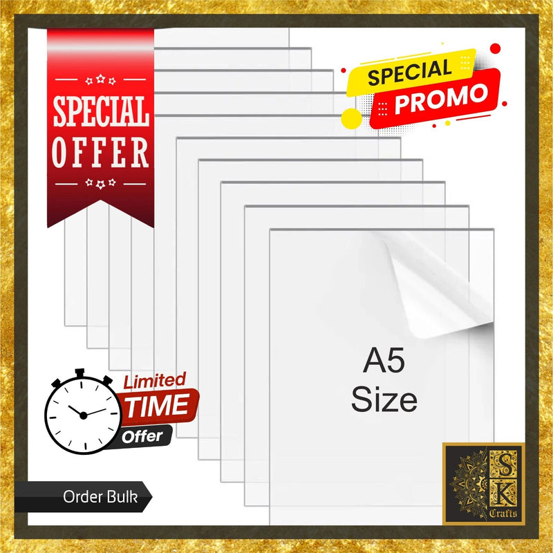 A5 A4 Clear Acrylic Perspex Sheet Laser Vinyl Craft Blank Occasion Party Plastic
