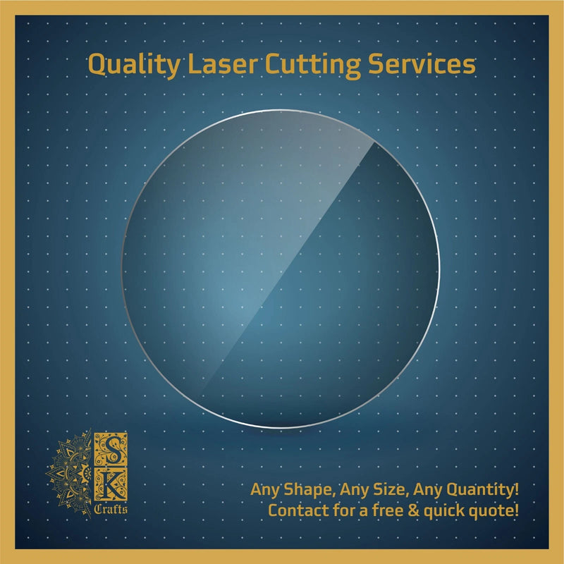 Laser Cut Transparent Acrylic Clear Round Circle Glass Replacement, Cut to Size