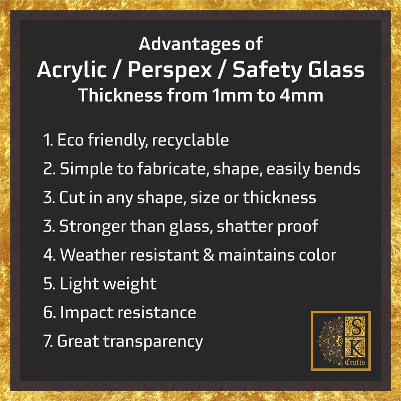 Clear Transparent Safety Perspex Acrylic Sheet A1 A2 A3 A4 A5 A6