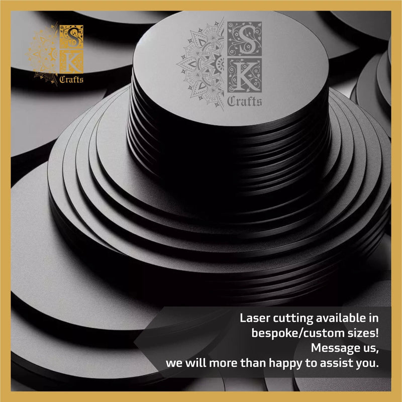 3 mm Black Gloss Laser Cut Acrylic Discs, Contact for Custom Size & Shape