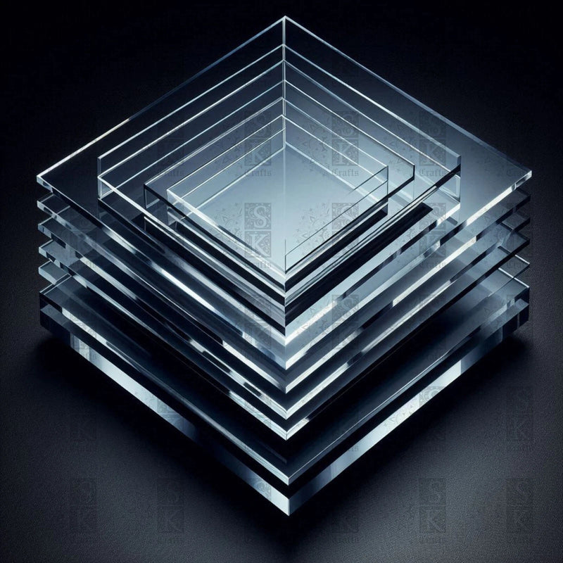 Clear Transparent Rectangular Square Acrylic Perspex Plastic Sheet Cut to Size
