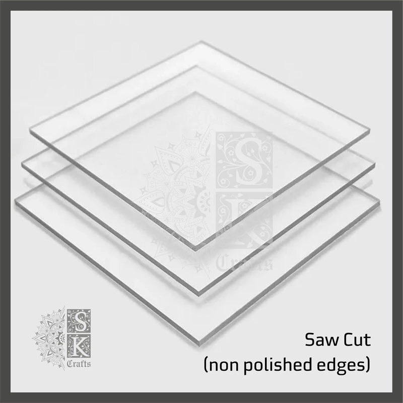 A1 A2 A3 A4 A5 A6 100% Clear Perspex Acrylic Sheet Multipack SAW or LASER CUT