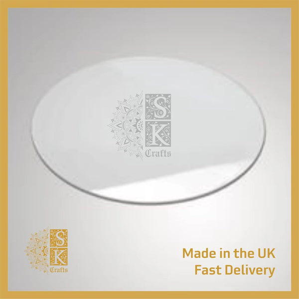 Laser Cut Transparent Acrylic Clear Round Circle Glass Replacement, Cut to Size