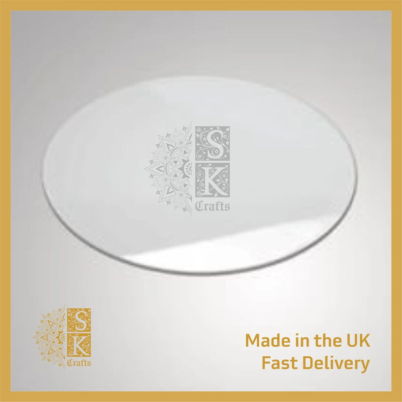 Laser Cut Transparent Acrylic Clear Round Circle Glass Replacement, Cut to Size