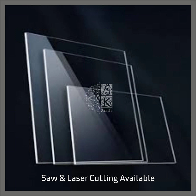 Square Acrylic Perspex Plastic Sheet Panels, 1mm, 2mm, 3mm, 4mm, 6mm, Clear